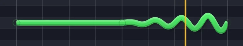 A MIDISketch note that holds, then swells into vibrato